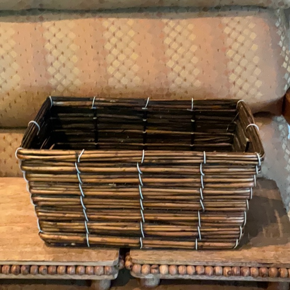 Wicker Basket, Rectangular, Catchall basket, Boho chic - Picture 11 of 11